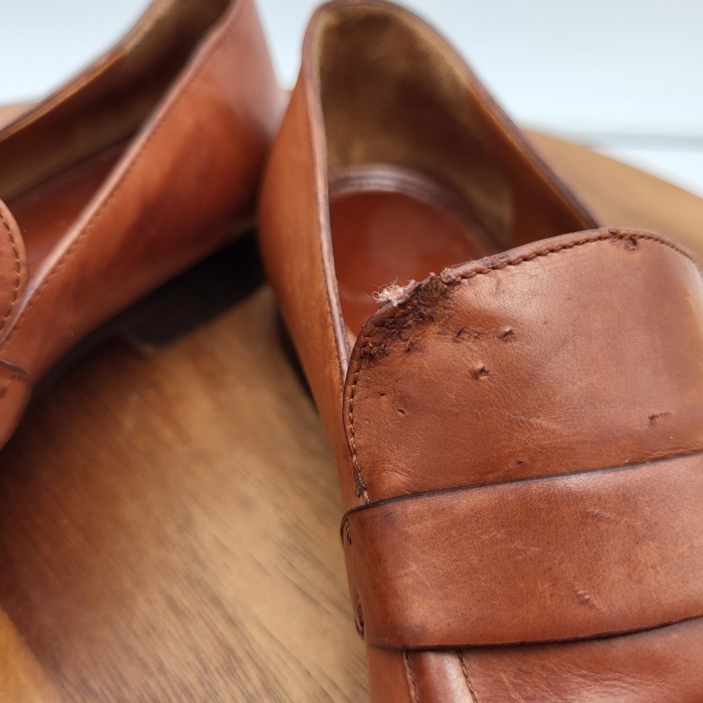Coach Loafers Womens Size 5.5 M Brown Leather Flats Shoes Buckle Italy - Picture 7 of 16